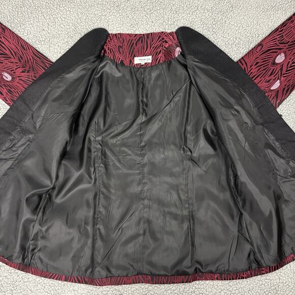 Dragon Silk Jacket Coat Womens Size XL Shanghai China Dark Red Black Vintage - Picture 11 of 16